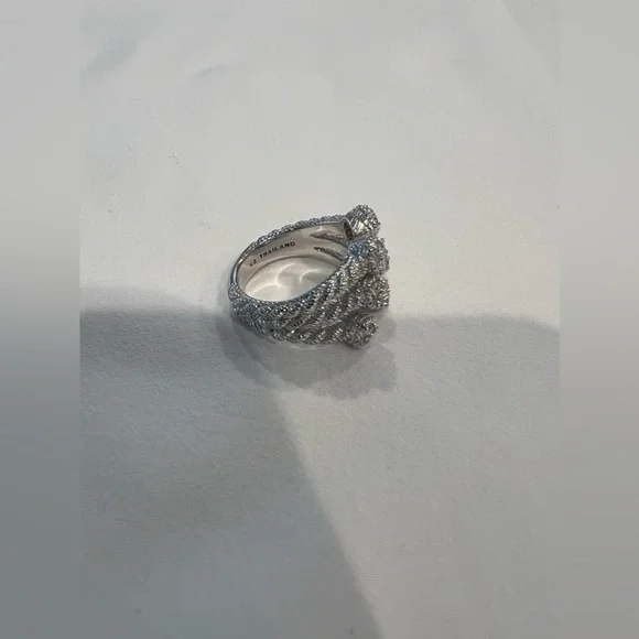 Judith Ripka Silver CZ Cluster Ring - Picture 9 of 13